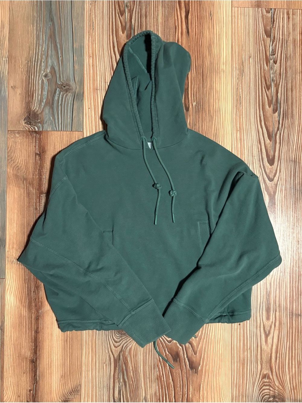 Women's Forest Green Cropped Hoodie Sweatshirt